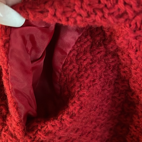 FREE PEOPLE 100% LAMBSWOOL CROPPED RED 3/4 SLEEVE JACKET - L - NWT ! ❤️🎄 - Picture 5 of 12
